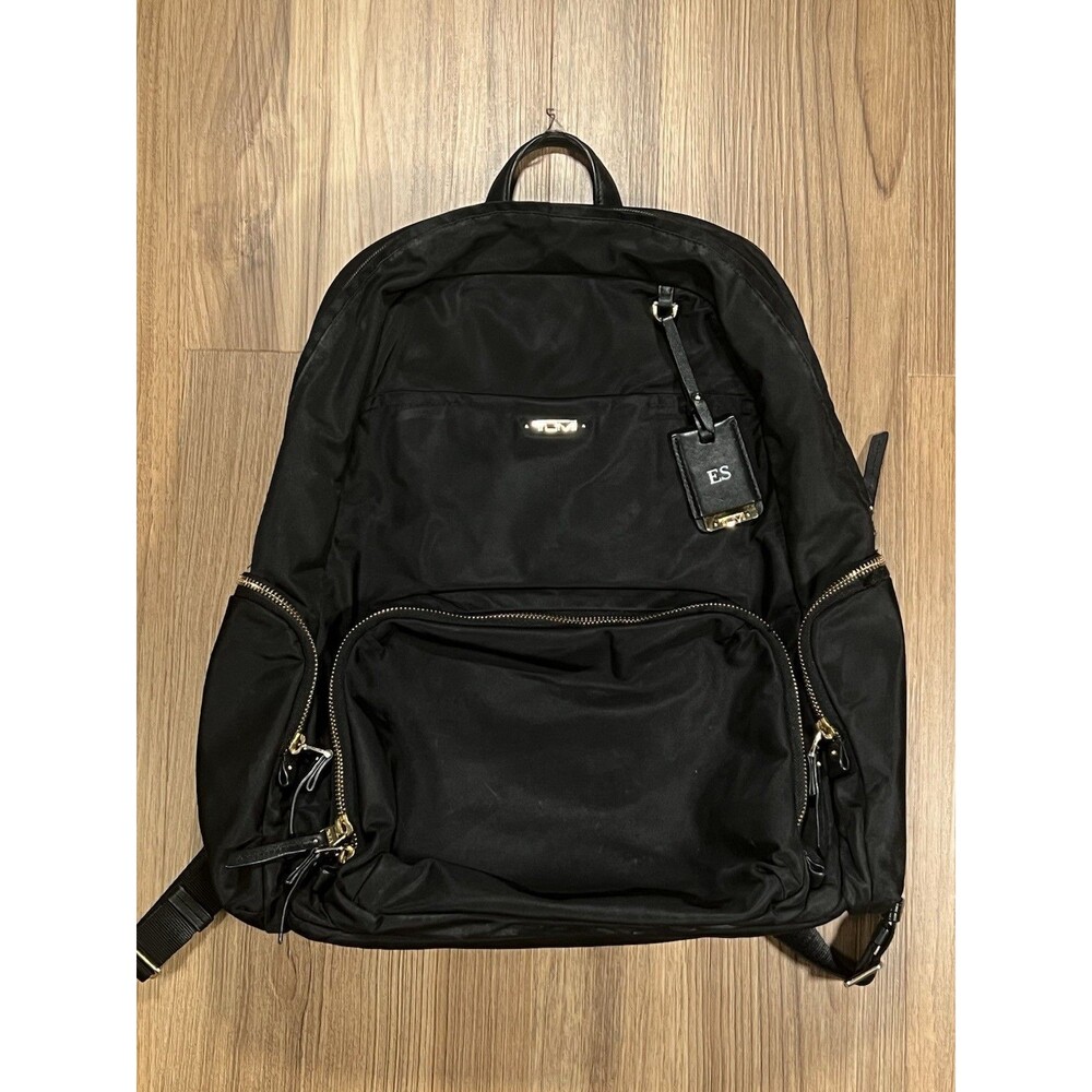 TUMI Voyageur Backpack Black With Gold Trim/ Hardware - Pre Owned Excellent
